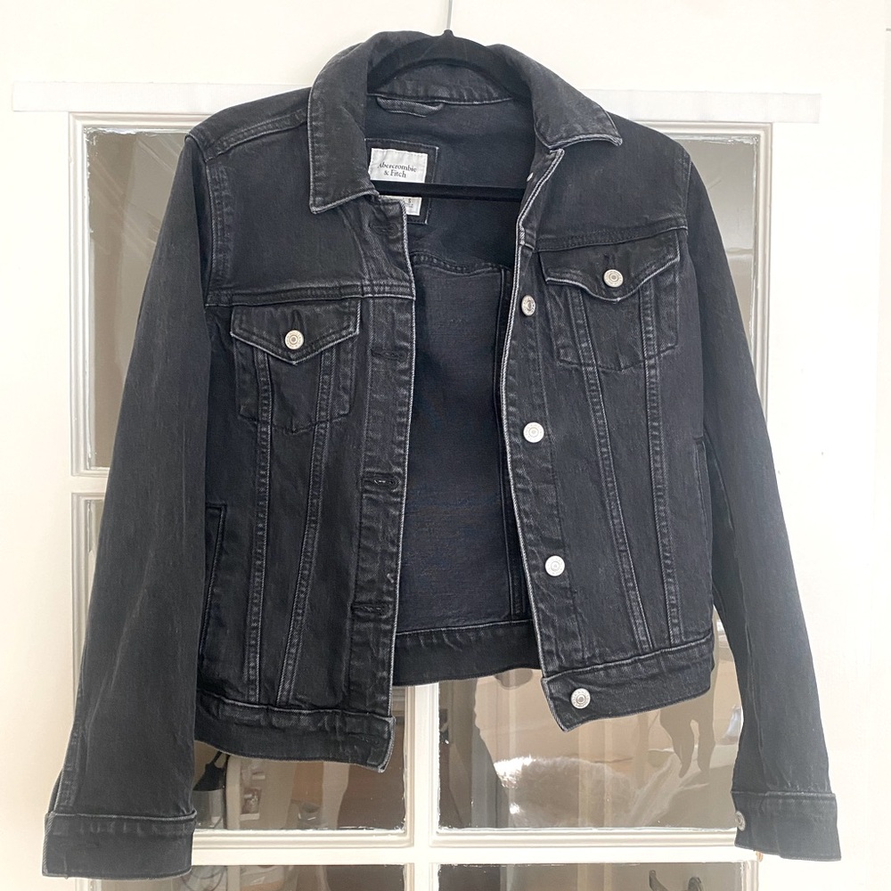 Black denim Abercrombie jacket